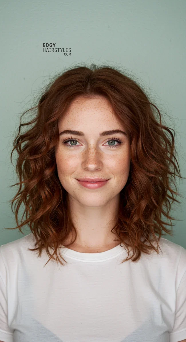 9. Natural Curly Wolf Cut | 10 Daring Medium-Length Wolf Cut Ideas For An Edgy Look