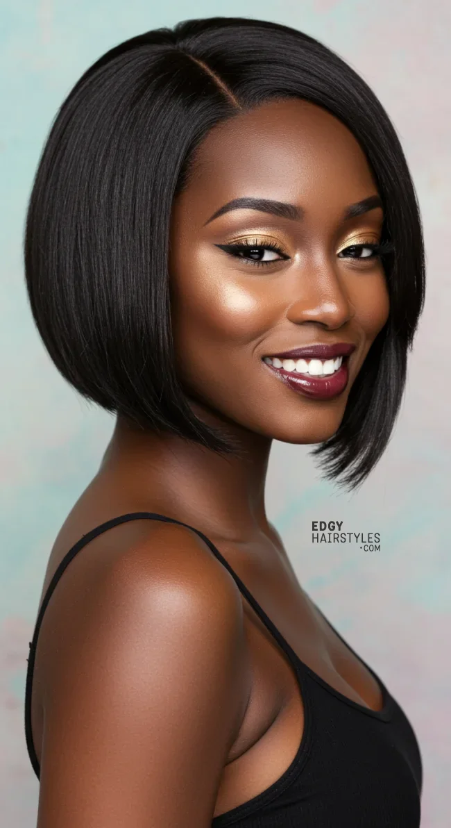 7. Sleek Razored Bob with Glass Hair Finish | 10 Fabulous Razored Bob Ideas To Give Your Hair A Modern Upgrade