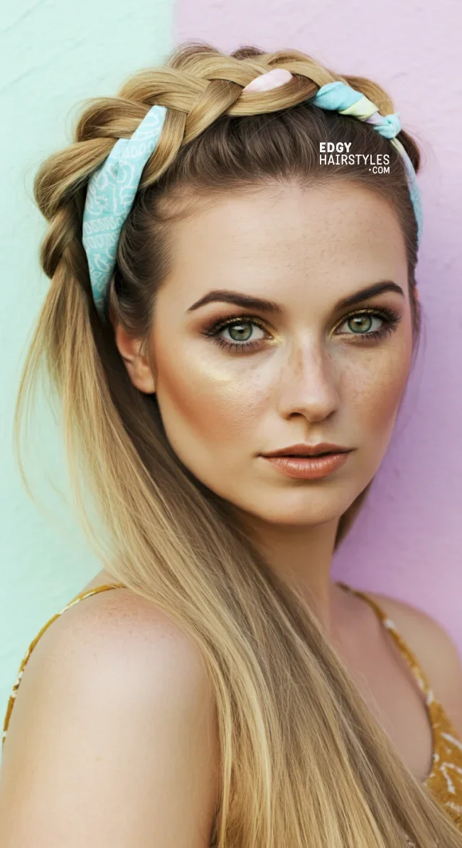 4. Bohemian Bandana Braided Crown | Top 8 Fab Bandana Hairstyles To Elevate Your Look