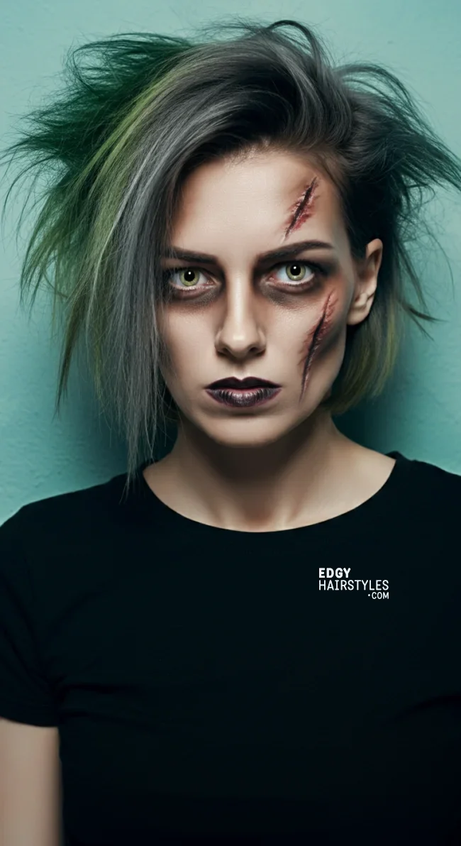 5. Zombie Roots | 10 Funky And Crazy Halloween Hairstyles For Short Hair