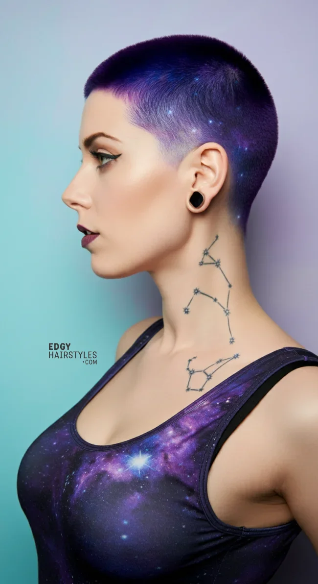 10. Galaxy Buzz Cut | 10 Funky And Crazy Halloween Hairstyles For Short Hair