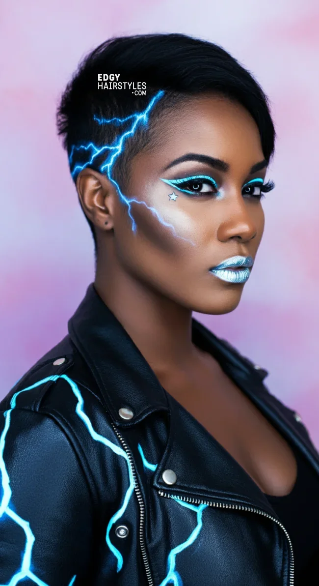 7. Electric Lightning Bolt | 10 Funky And Crazy Halloween Hairstyles For Short Hair