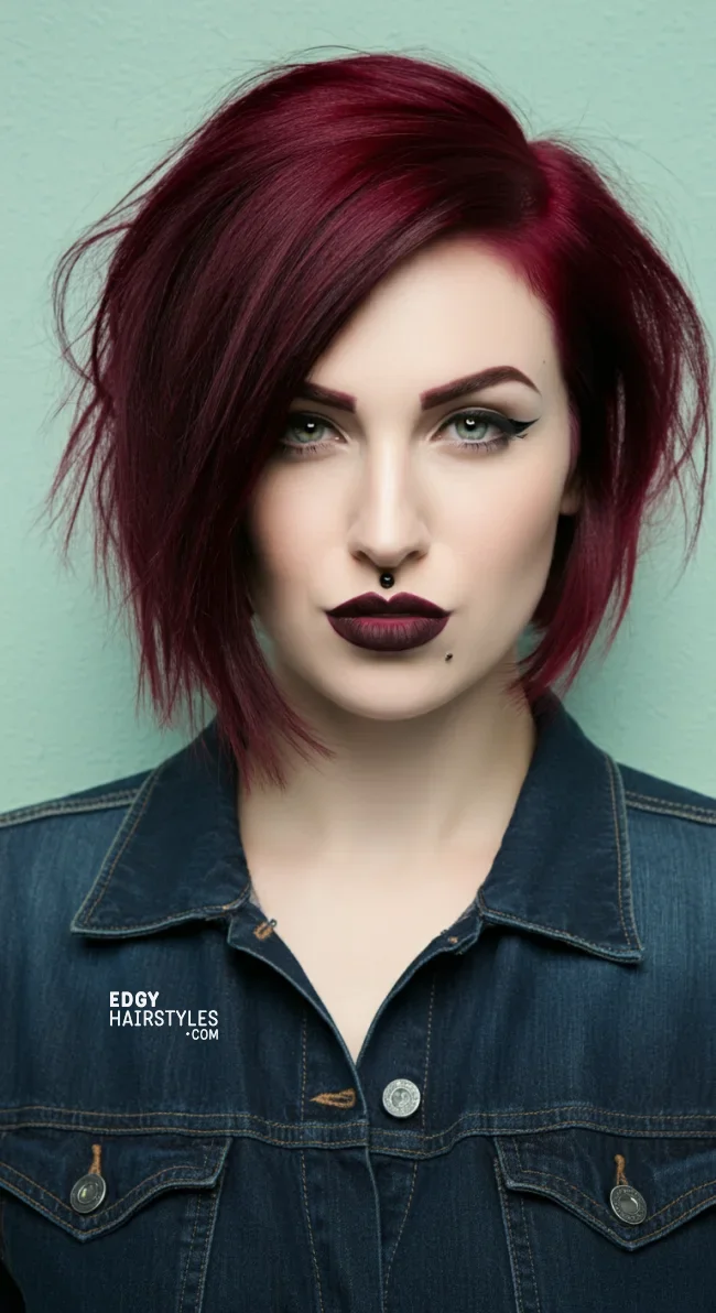 3. Asymmetrical Side-Part Bob | 7 Side-Part Bob Haircut Ideas