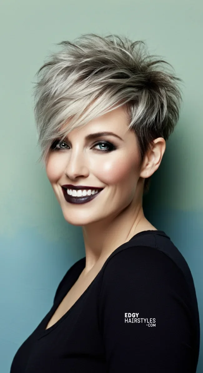 5. Feathered Bangs with a Pixie Cut | Astonishing Photos That Inspire You For Getting Bangs Over 40