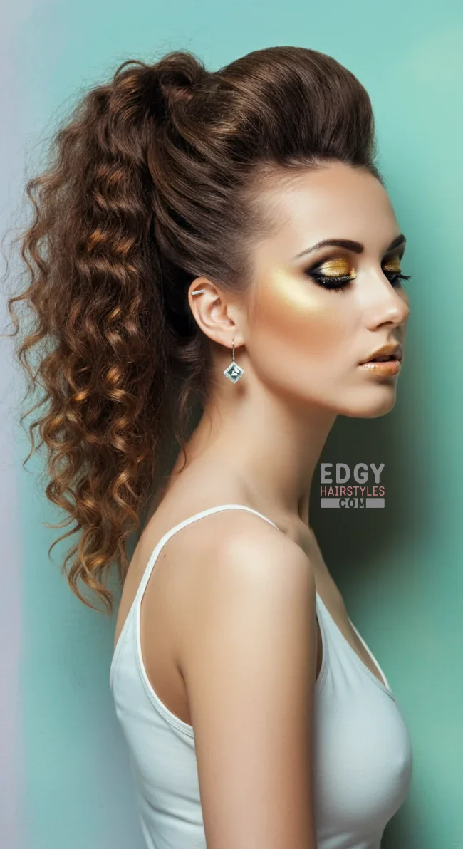 2. High Ponytail with Curls | 10 Amazing Hairstyles That You Can Do With Your Long Curly Hair