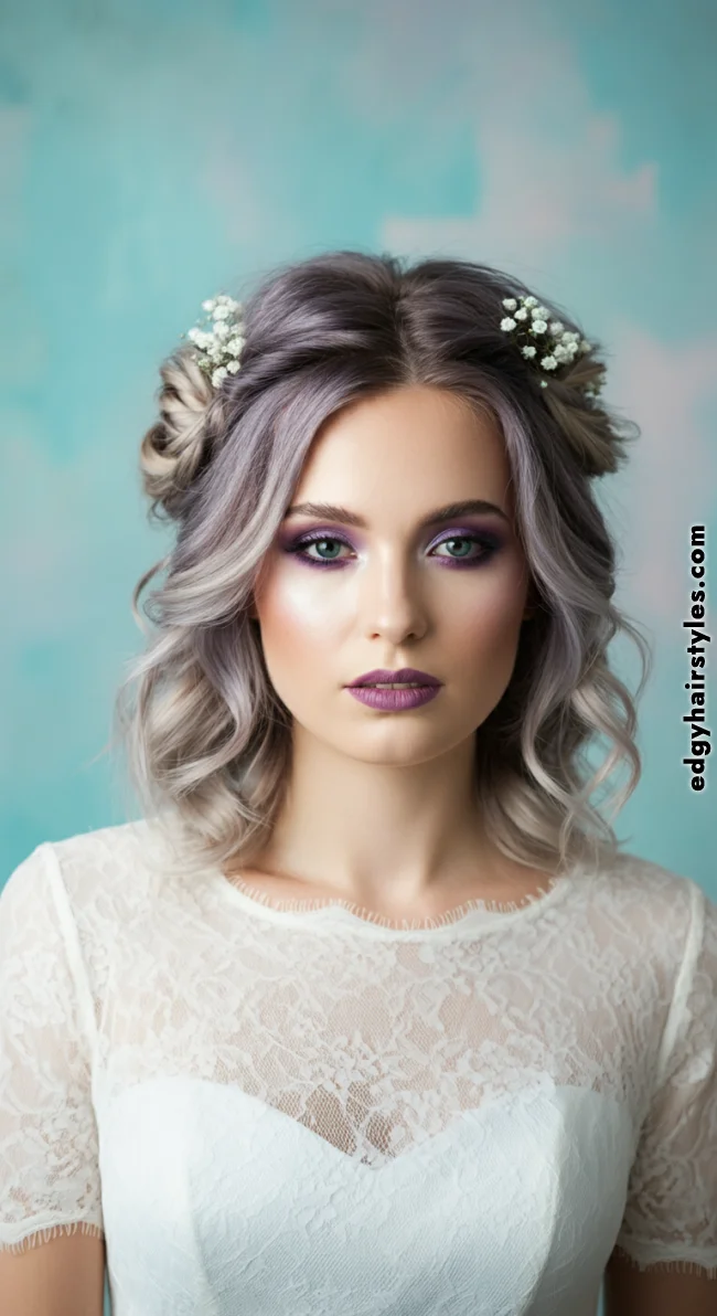6. Half-Up Twisted Crown | Bridal Hairstyle For Short Hair: Top 10 Picks For Your Big Day!