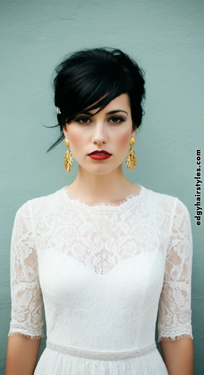 7. Sleek Side-Parted Hair | Bridal Hairstyle For Short Hair: Top 10 Picks For Your Big Day!