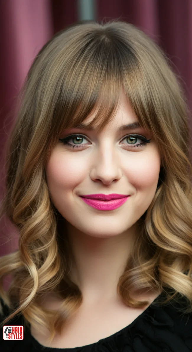 3. Curtain Bangs | Flattering Hairstyles For Round Faces: Unlock Your Best Look!