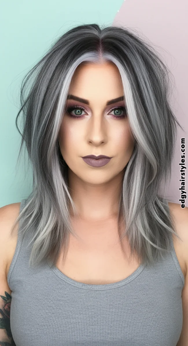 6. Grey-Blended Shag Cut | Grey Blending: A Chic And Ageless Way To Wear Your Hair