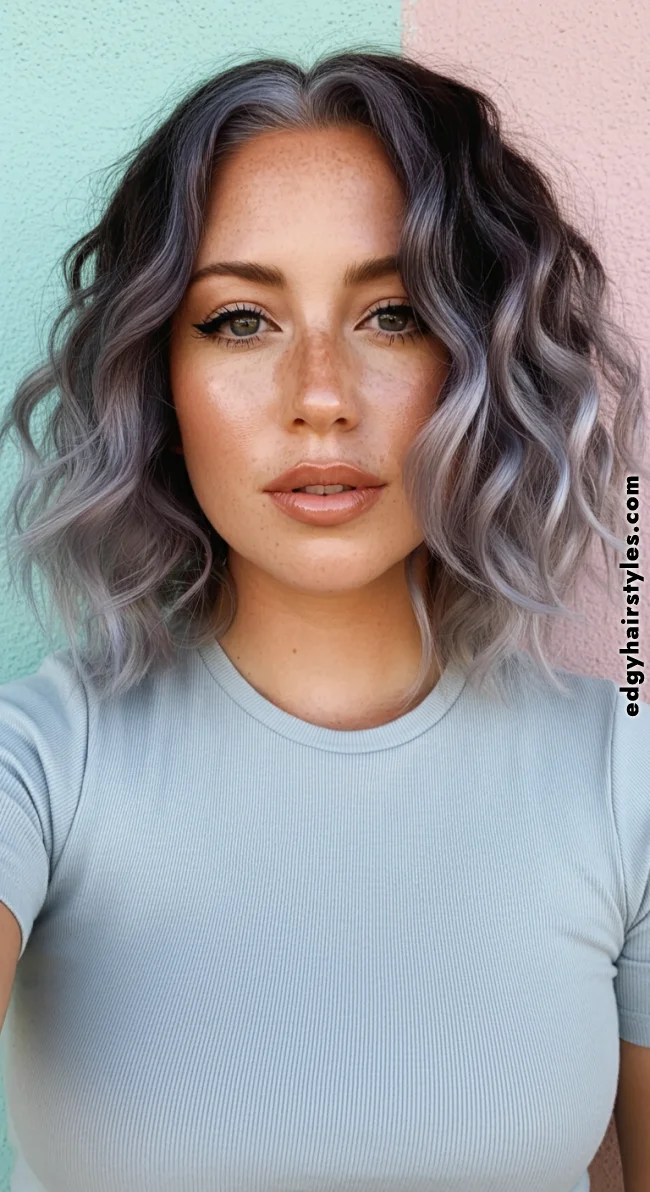 9. Textured Grey Balayage | Grey Blending: A Chic And Ageless Way To Wear Your Hair