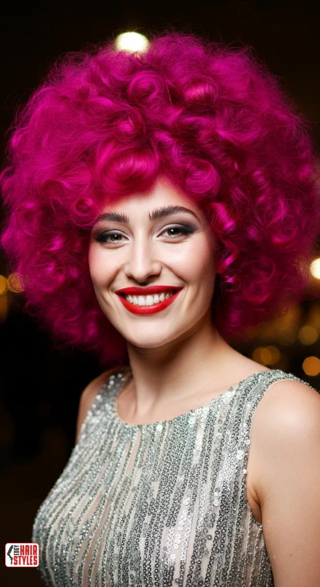 2. Voluminous Bubble Curls | Pretty In Pink: Curly Hairstyles To Rock Your Pink Hair!