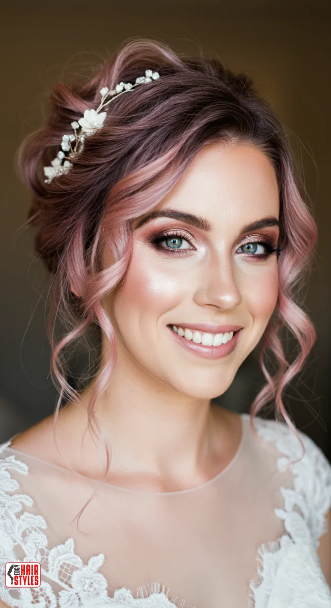 5. Messy Curly Updo | Pretty In Pink: Curly Hairstyles To Rock Your Pink Hair!