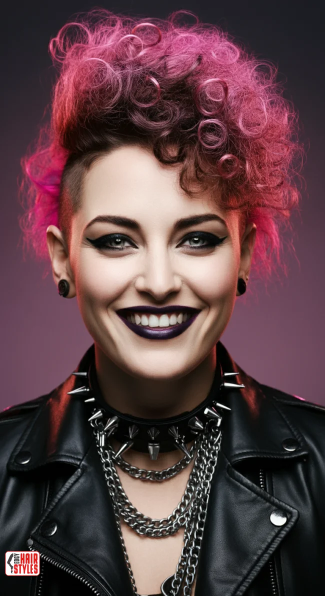 9. Curly Mohawk | Pretty In Pink: Curly Hairstyles To Rock Your Pink Hair!