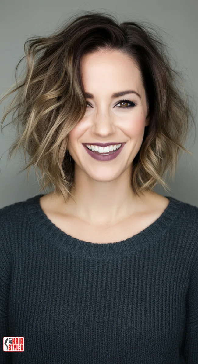 8. Textured Lob | Cappuccino Bronde Is The New Hair Color Trend