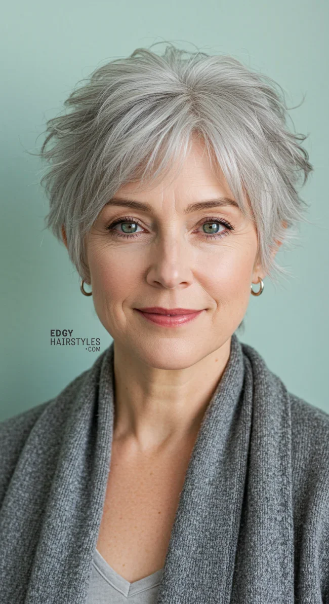 7. Textured Shag Cut | 10 Bold Hairstyles For Women Over 50 With Square Faces