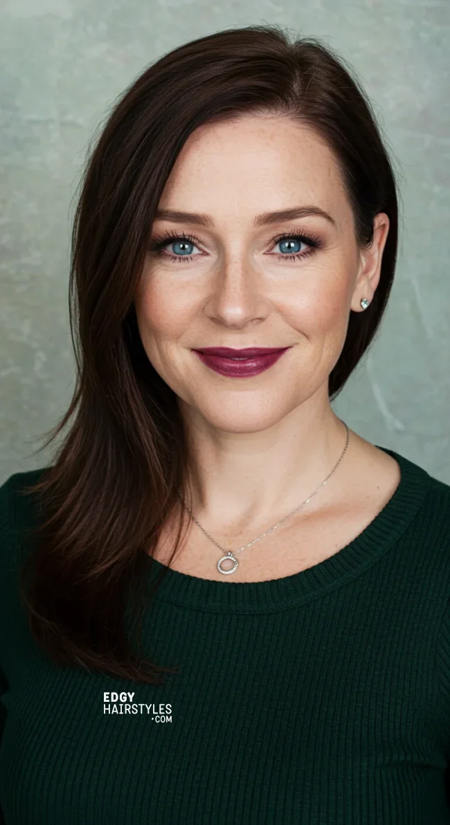 10. Side-Swept Long Hair | 10 Bold Hairstyles For Women Over 50 With Square Faces