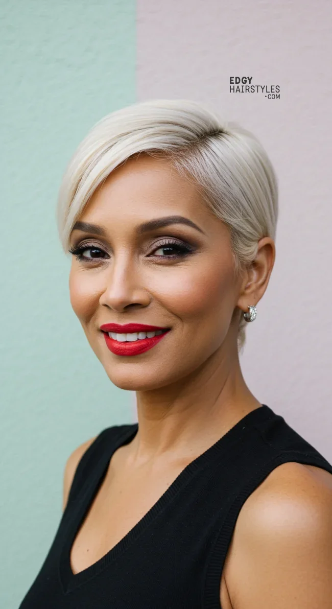 2. Sleek Pixie Cut | 10 Bold Hairstyles For Women Over 50 With Square Faces