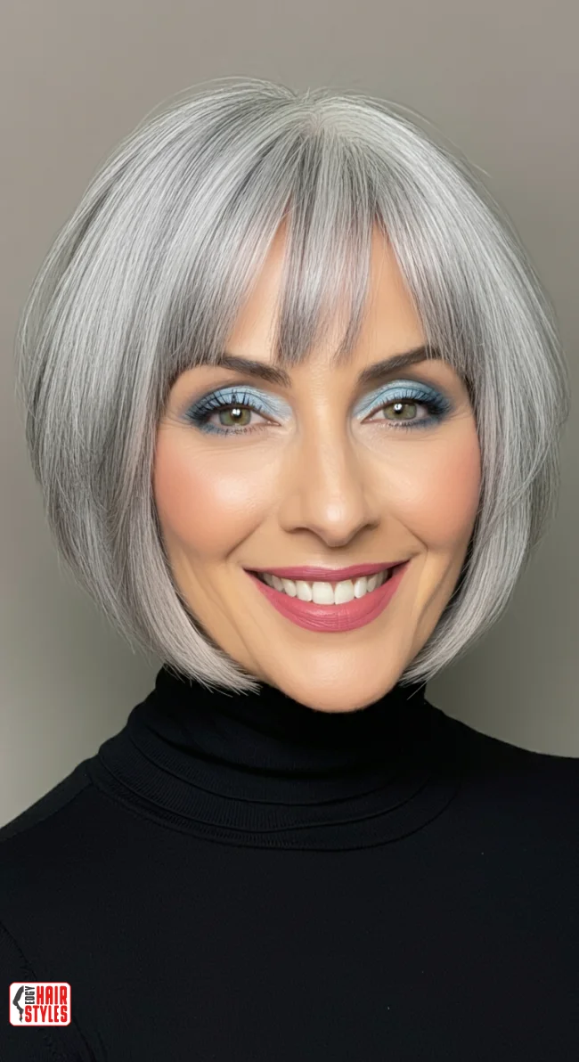 7. Classic Gray Bob with Bangs | Embrace The Elegance Of Short Gray Hairstyles - Chic And Timeless