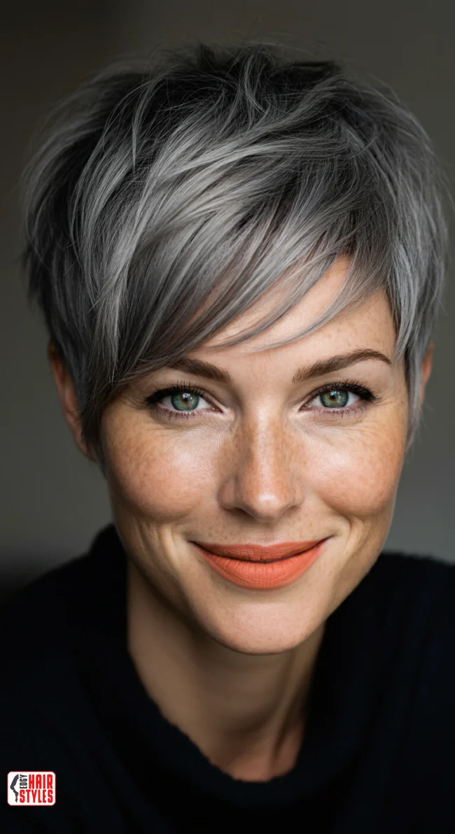 9. Feathered Gray Crop | Embrace The Elegance Of Short Gray Hairstyles - Chic And Timeless