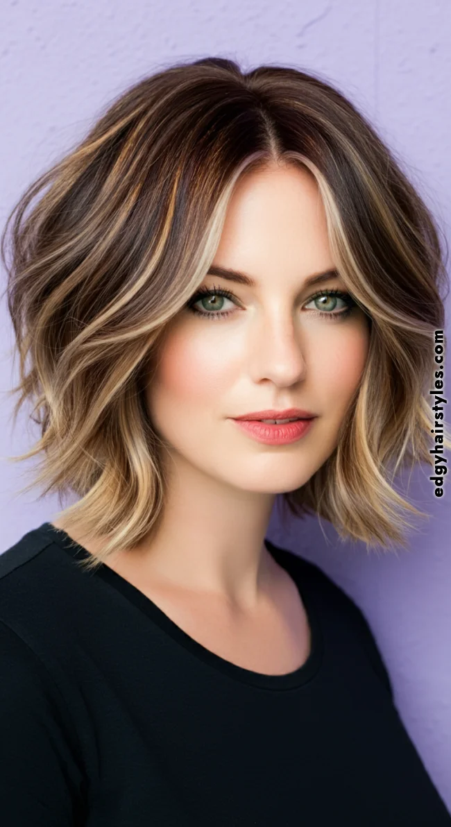 8. Shoulder-Length Layers with Balayage | Youthful Looks: Trendy Hairstyles For Over 50