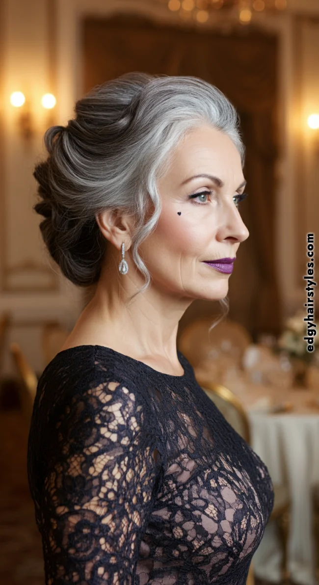 10. Classic Updo with Face-Framing Strands | Youthful Looks: Trendy Hairstyles For Over 50