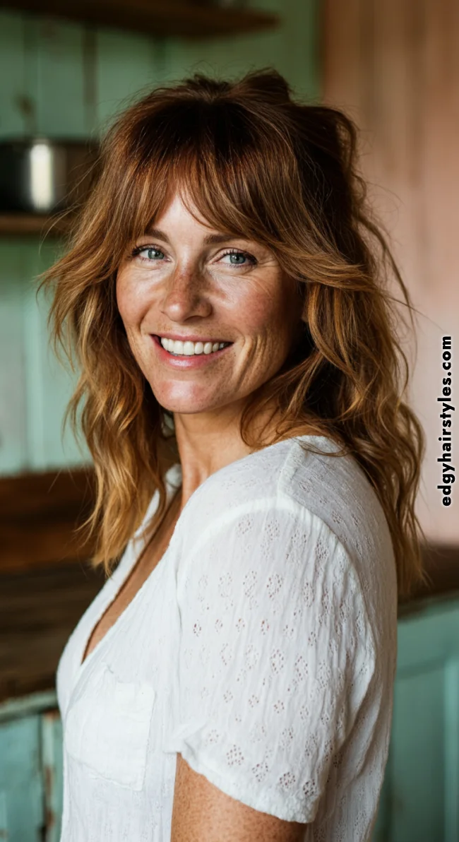 9. Wispy Bangs with Loose Waves | Youthful Looks: Trendy Hairstyles For Over 50