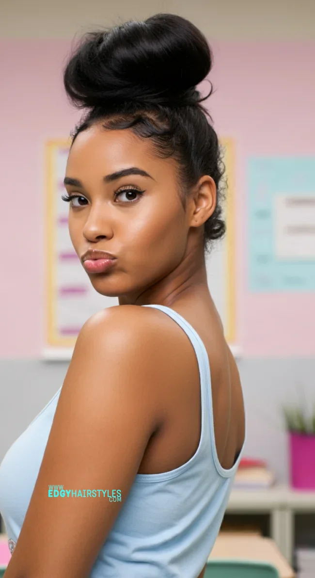 6. Top Knot | 10 Easy Hairstyles For School