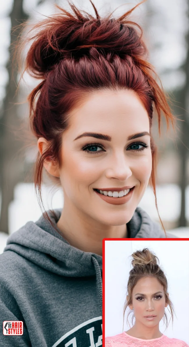 7. Messy Top Knot | Elegant Winter Hairstyles With Celebrities: Embrace The Season In Style