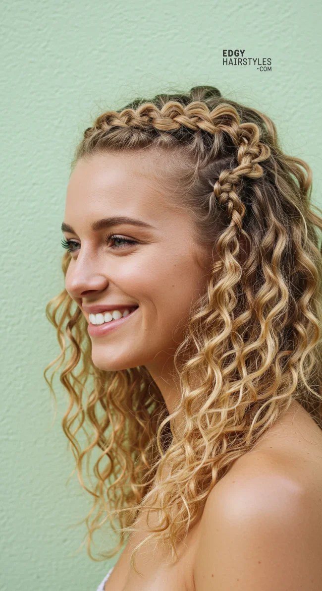 7. Crimped Crown Braid | 10 Best Crimped Hairstyles Trending In 2024