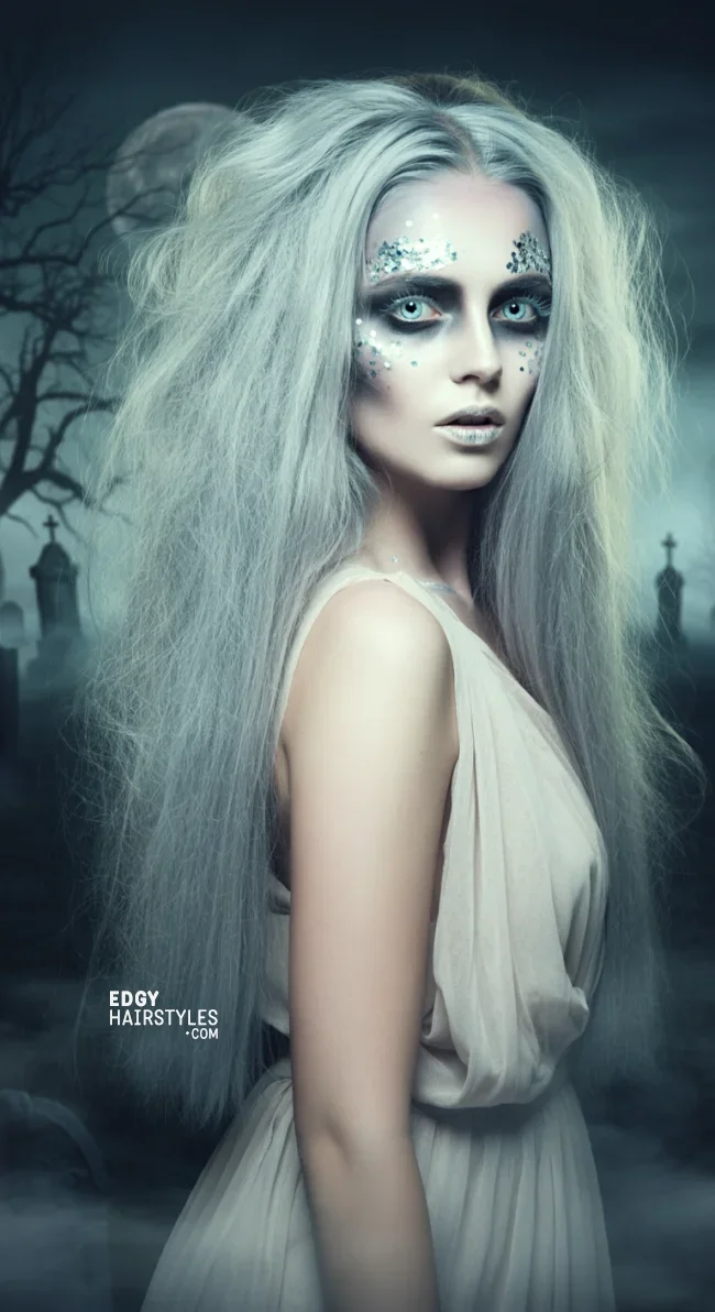 5. Ghostly Loose Waves | Cool And Cute Halloween Hairstyles For Girls