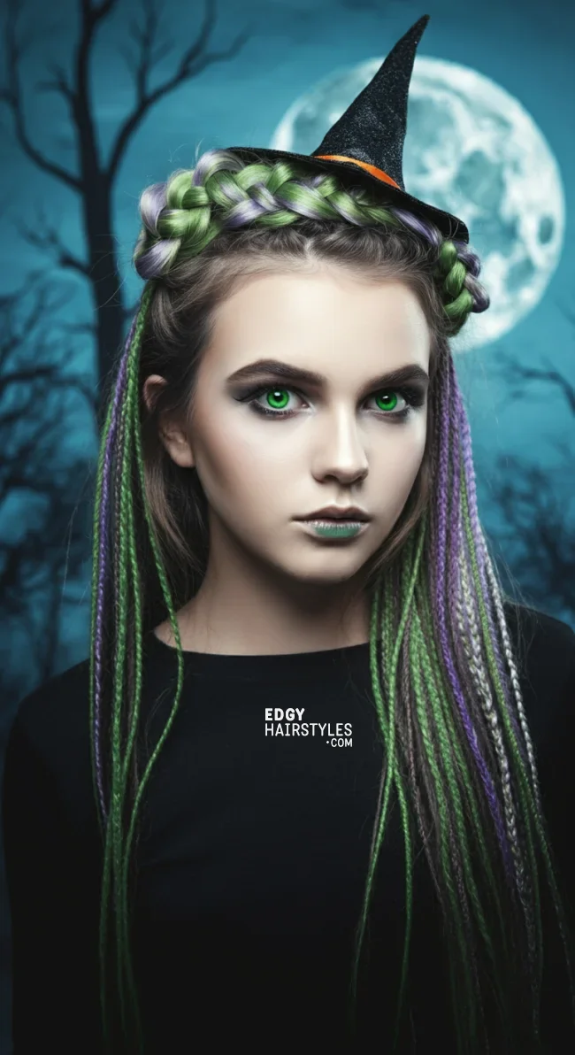 2. Witchy Braided Crown | Cool And Cute Halloween Hairstyles For Girls