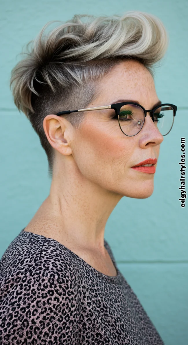 7. Textured Pixie with Undercut | Short Hairstyles For Women Over 60 With Fine Hair And Glasses