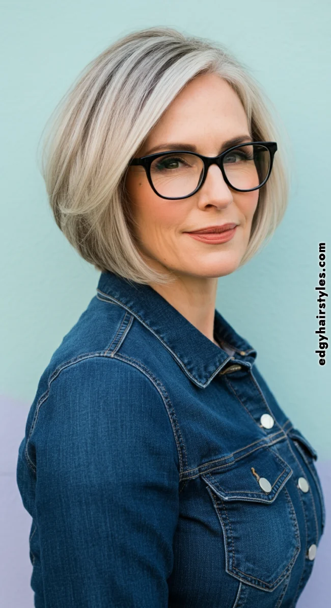 2. Classic Bob with Soft Layers | Short Hairstyles For Women Over 60 With Fine Hair And Glasses