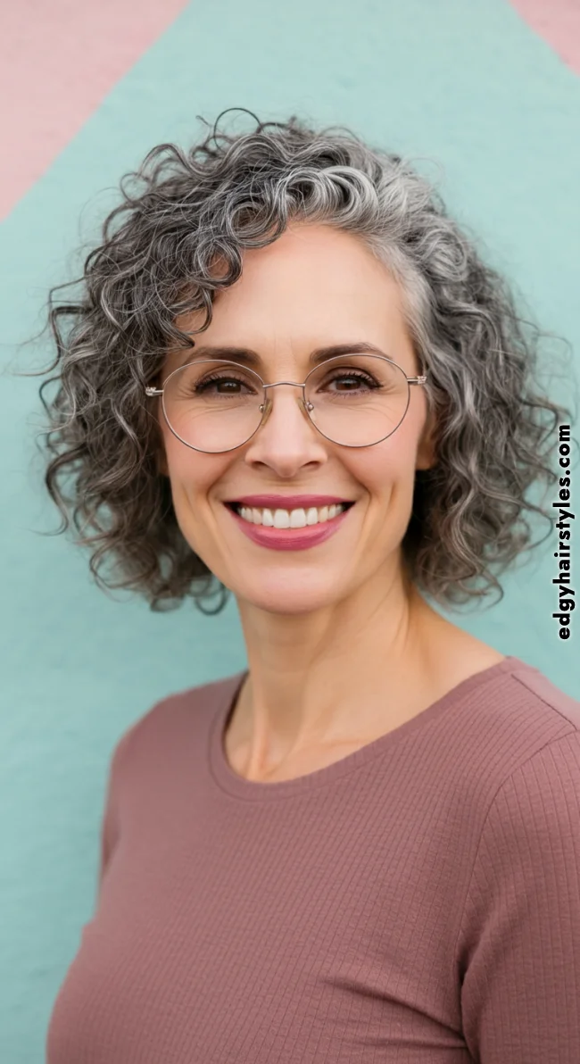 6. Cropped Curls | Short Hairstyles For Women Over 60 With Fine Hair And Glasses