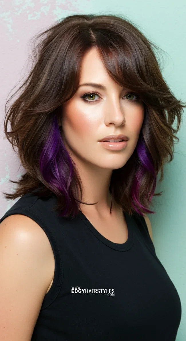 8. Purple Peekaboo Highlights | 10 Trendy Hairstyles With Purple Highlights