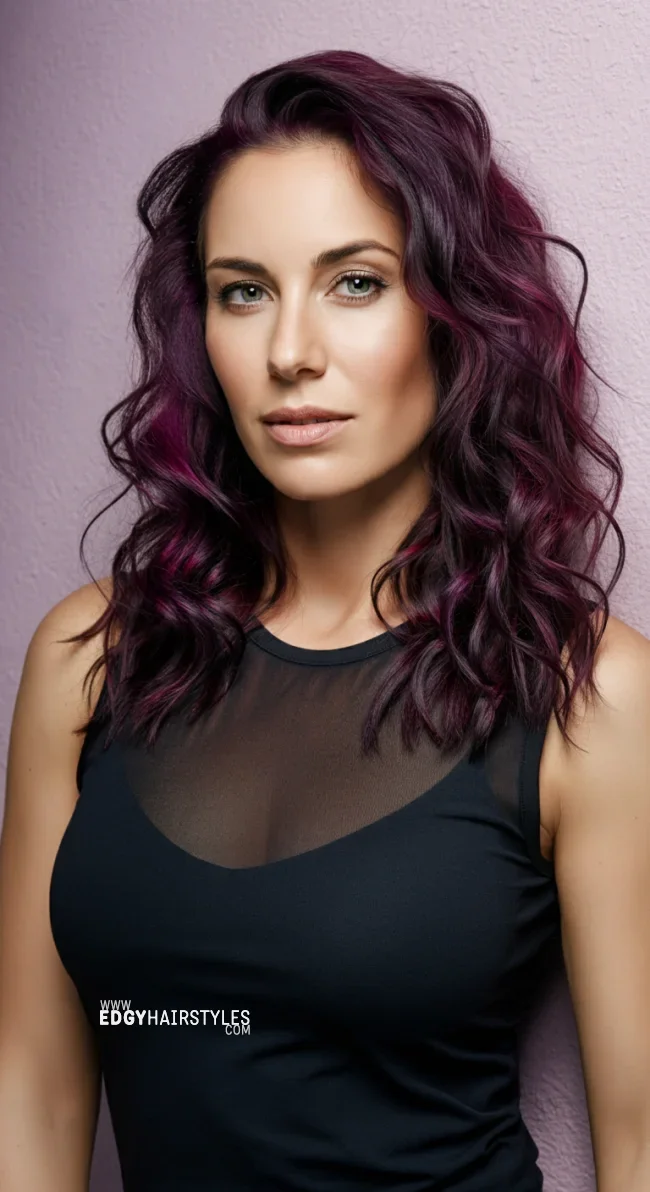 3. Plum Waves | 10 Trendy Hairstyles With Purple Highlights