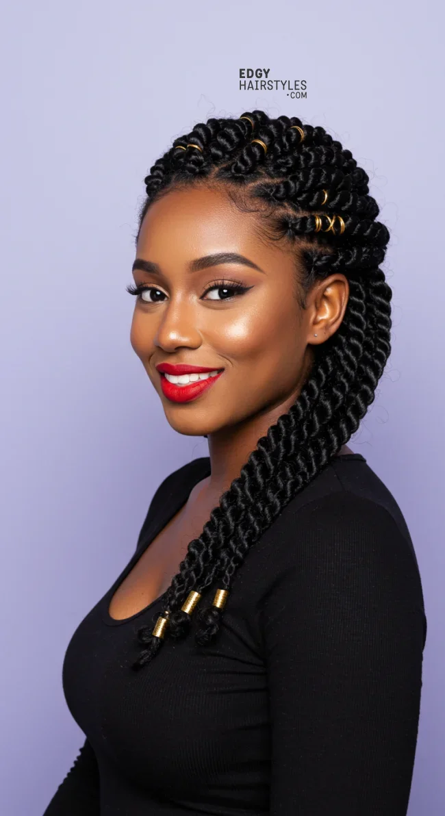 3. Crown Flat Twists | 10 Simple Flat Twist Styles For Quick Everyday Looks