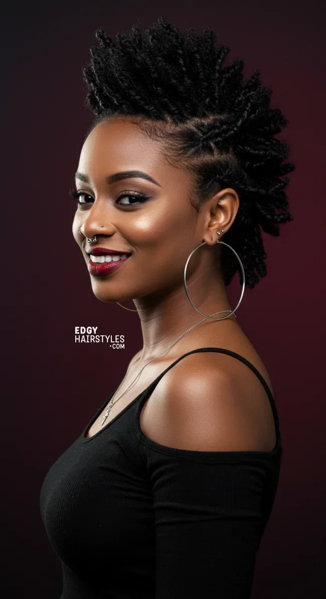 9. Mohawk-Inspired Flat Twists | 10 Simple Flat Twist Styles For Quick Everyday Looks