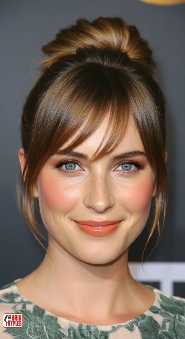 9. Bun with Bangs | Simple Bun Hairstyles: Effortless Elegance For Every Occasion