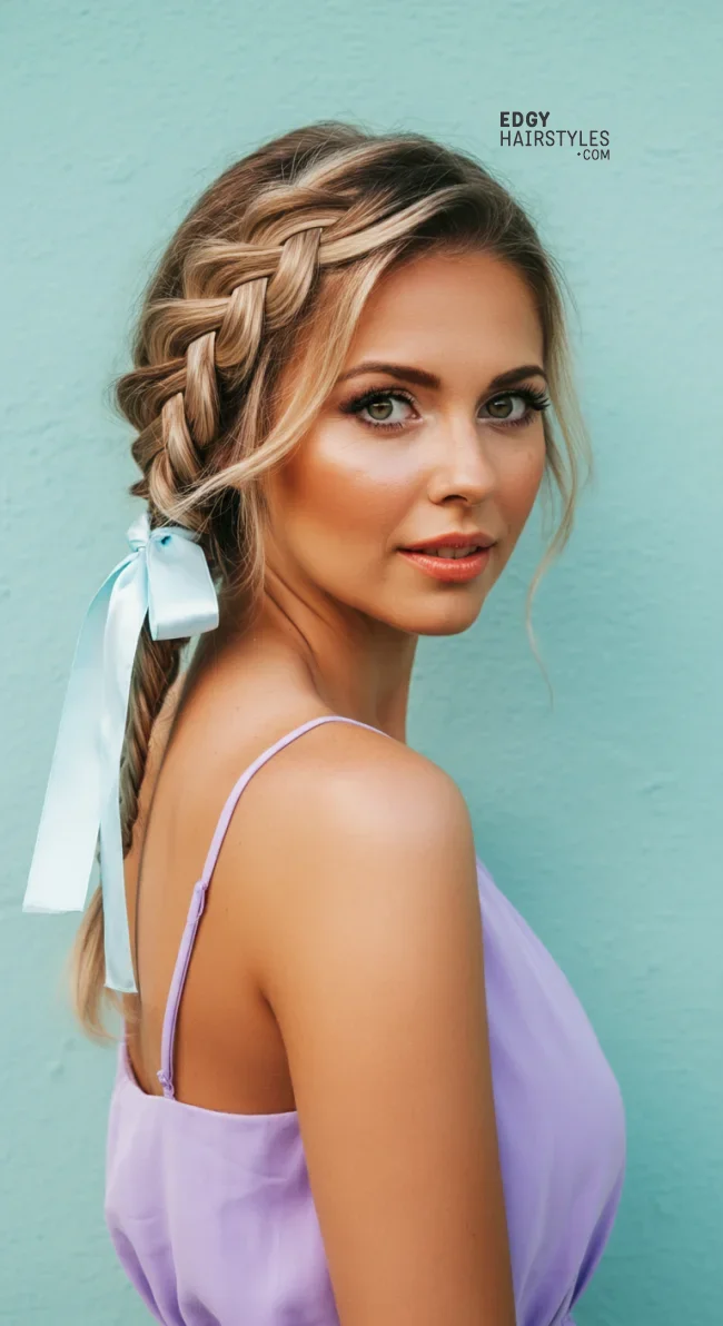 5. Side Braid with Ribbon | 8 Perfect Flower Girl Hairstyles For Your Big Day