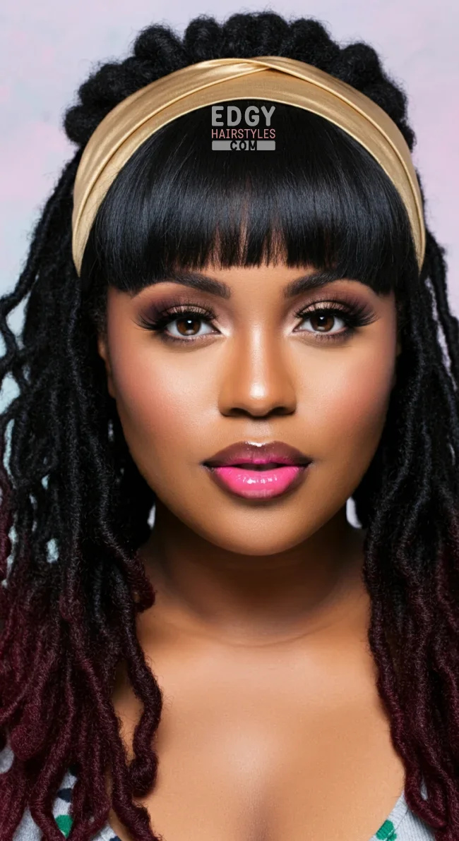 10. Soft Locs with Bangs | 10 Sweet And Charming Soft Locs Hairstyles