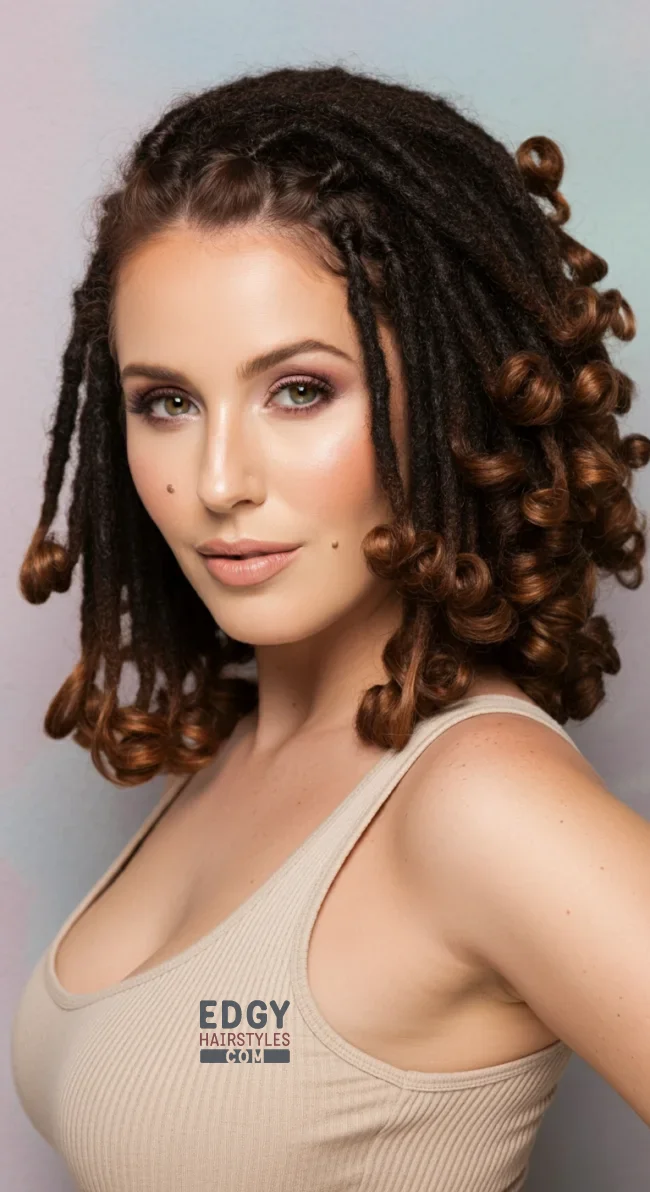 5. Soft Locs with Curls | 10 Sweet And Charming Soft Locs Hairstyles