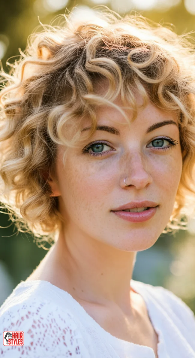 1. Classic Curly Bob with Wispy Bangs | 10 Best Curly Hairstyles With Bangs For A Stunning Look!