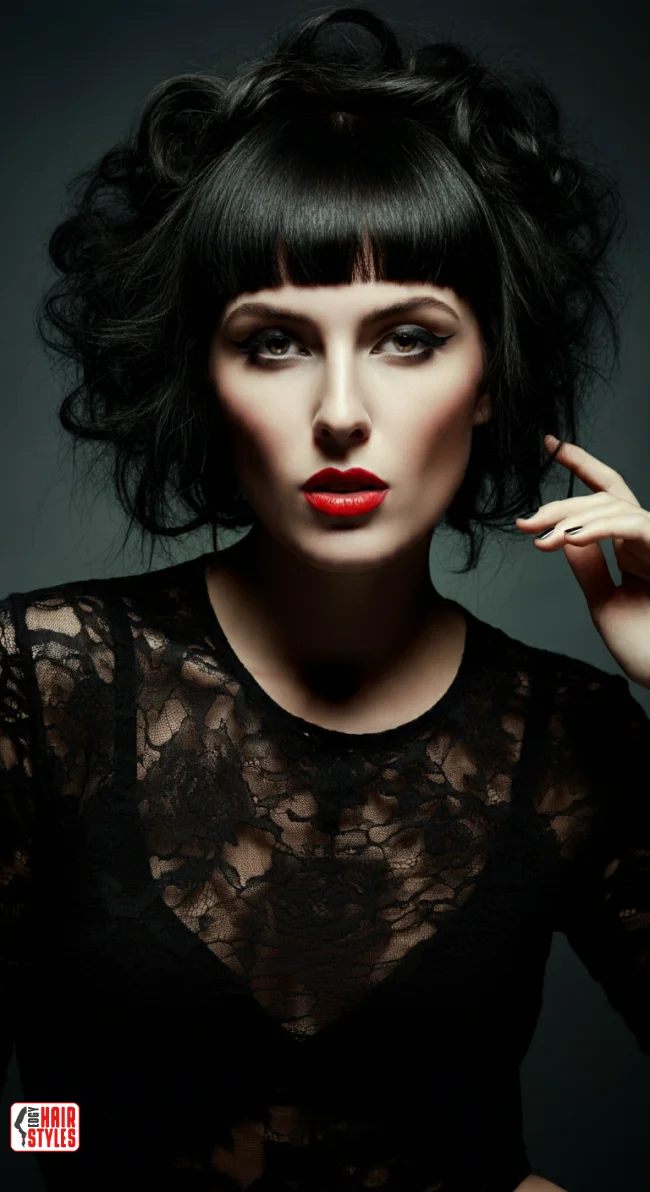 3. Tight Ringlets with Micro Bangs | 10 Best Curly Hairstyles With Bangs For A Stunning Look!