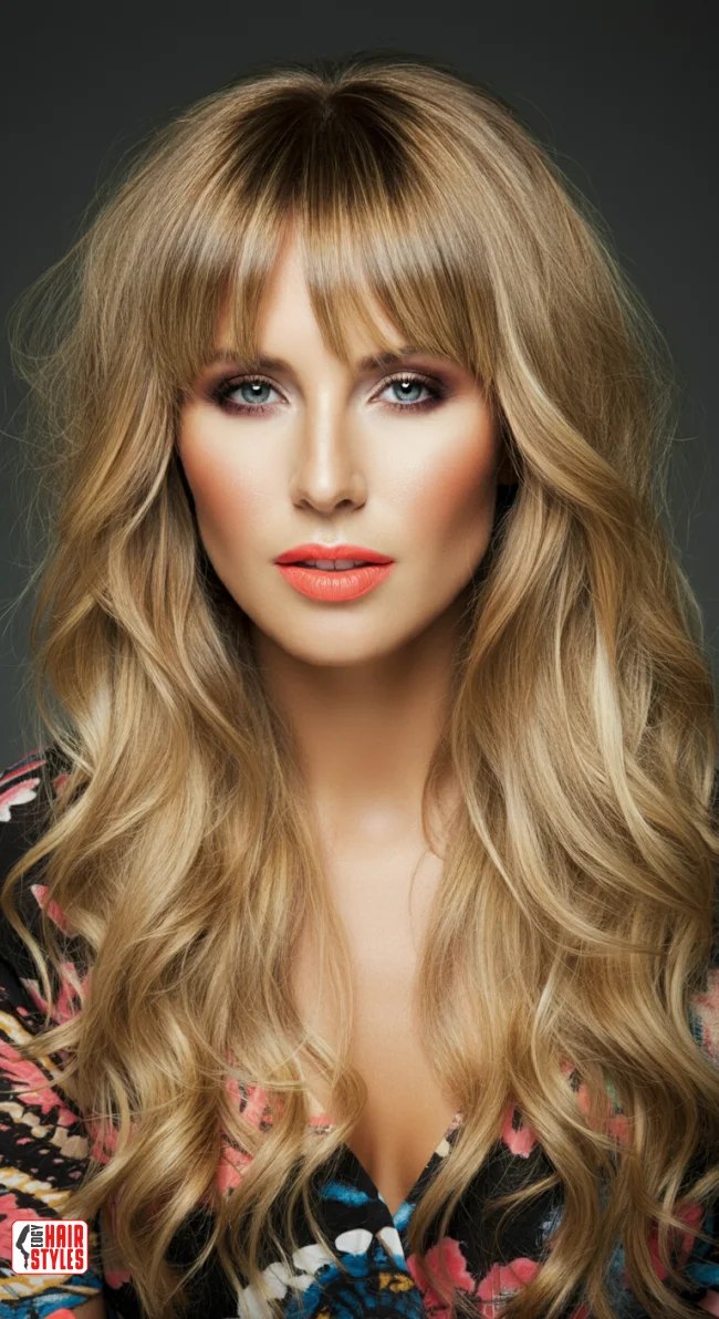 6. Beachy Waves with Long Bangs | 10 Best Curly Hairstyles With Bangs For A Stunning Look!