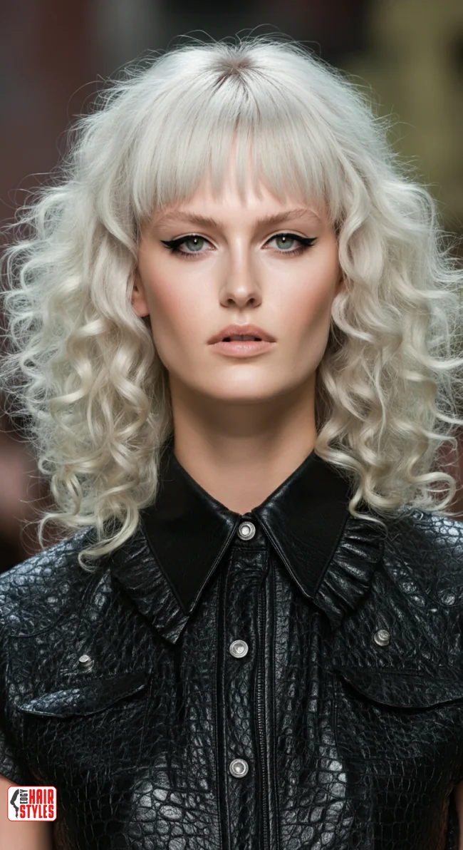 5. Curly Shag with Blunt Bangs | 10 Best Curly Hairstyles With Bangs For A Stunning Look!