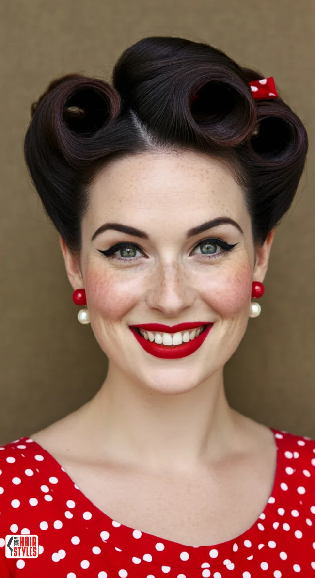 7. Vintage Victory Rolls | Chic And Timeless Updo Hairstyles: Elevate Your Look With These Stunning Updos