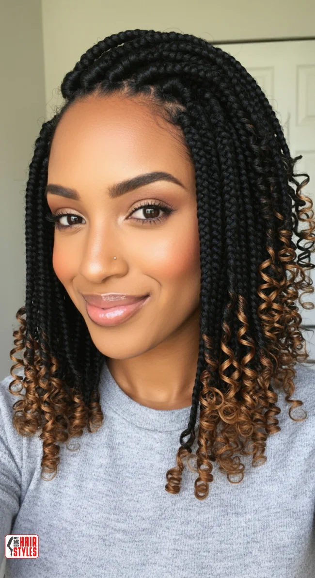 5. Box Braids with Curly Ends | Box Braids Hairstyle: A Timeless Elegance In Modern Fashion
