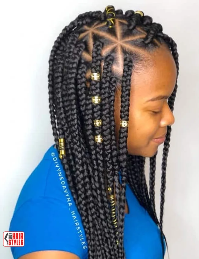 8. Triangle Part Box Braids | Box Braids Hairstyle: A Timeless Elegance In Modern Fashion