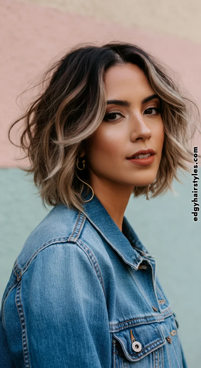 4. Textured Bob With Center Part | Bob With Center Parting: Latest Hairstyle Trend!
